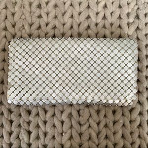 NWT Metallic Clutch - Matte Silver w/ Silver Chain